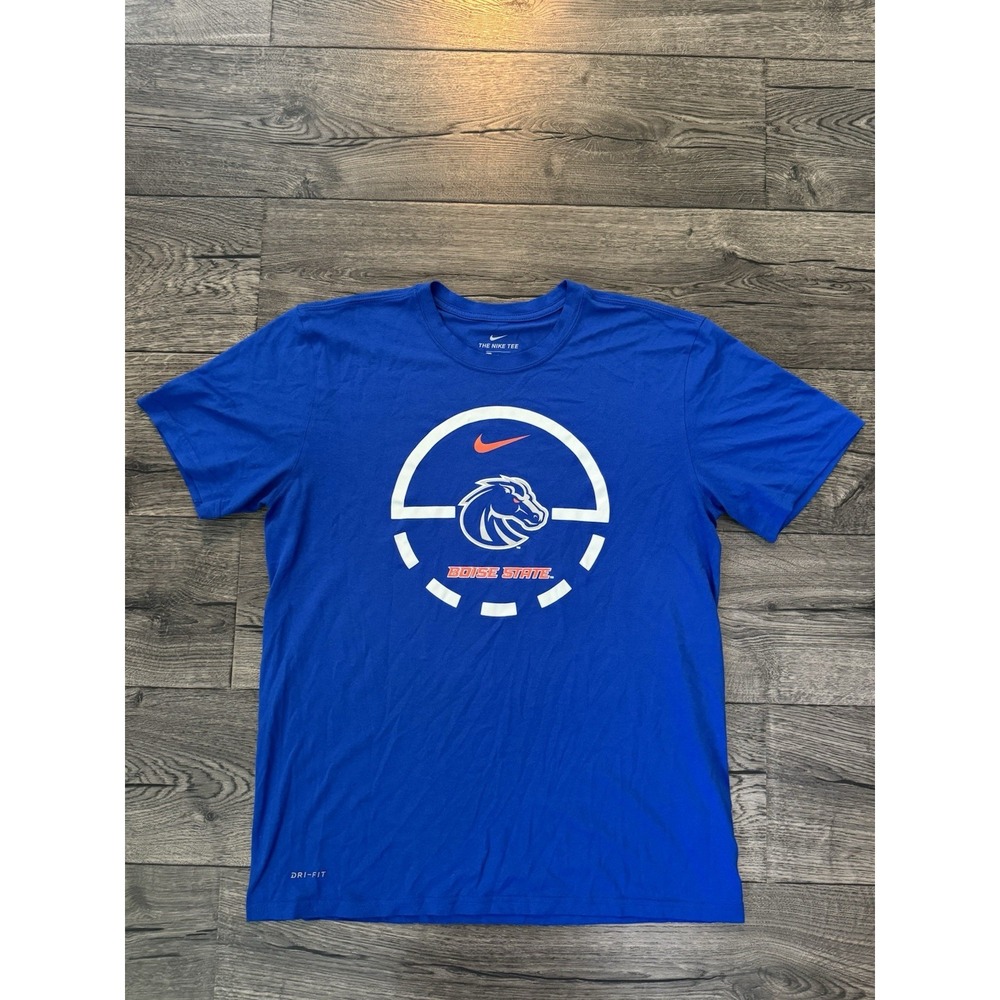 Nike Boise State Broncos Shirt Mens Large Blue Short Sleeve Gym Running Training